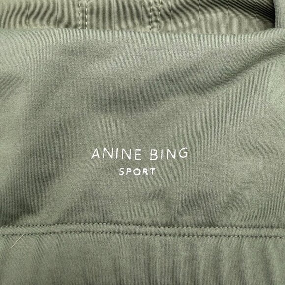 Anine Bing Sports Bra Jules Asymmetrical Design Artichoke Green XS - Picture 7 of 9
